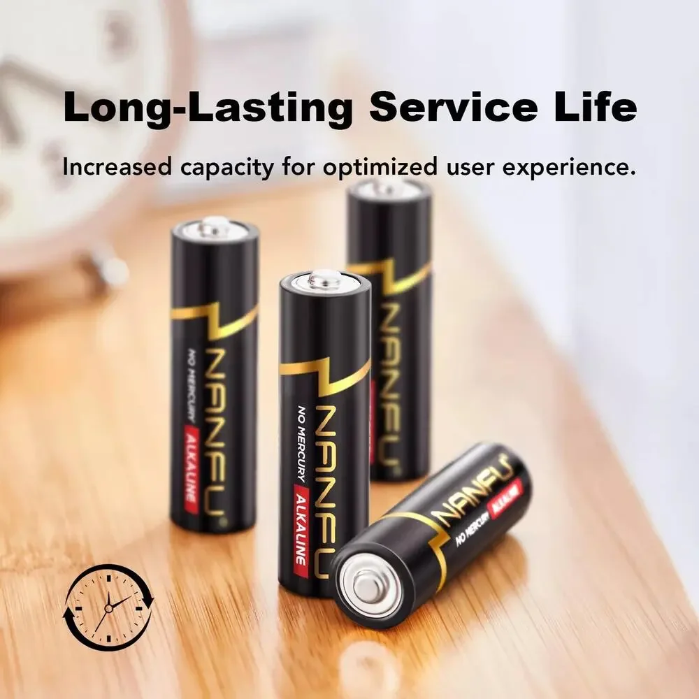NANFU AA 96 PC Alkaline Batteries • 1.5V • 10 Year Shelf-life • Non-Rechargeable
